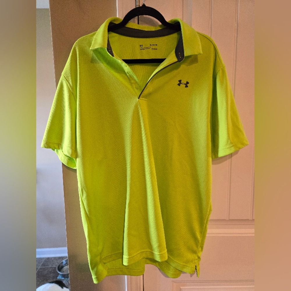 Under Armour Green Performance Polo Shirt Sz XL